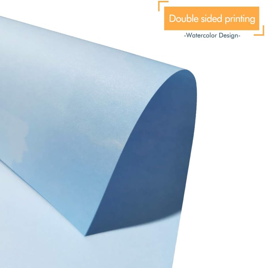 Stationary Paper 48 Pack of Watercolor Letter Writing Paper, Decorative Printer Stationery Sheets with Assorted Designs - Double-sided Printing - 8.5 x 11 Inch : Office Products