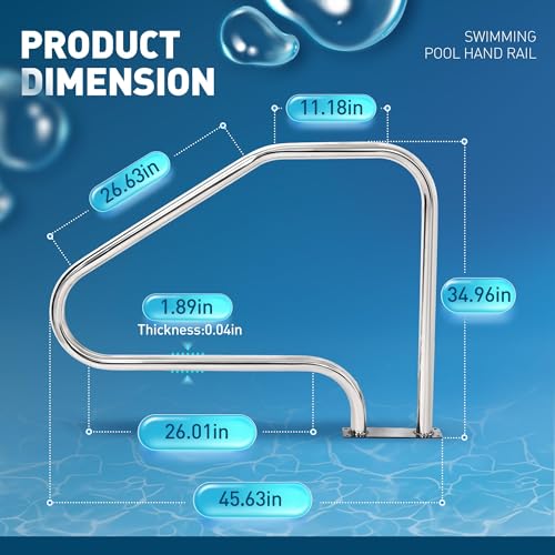 Barandal para piscina acero inoxidable KUAFU miniatura 3