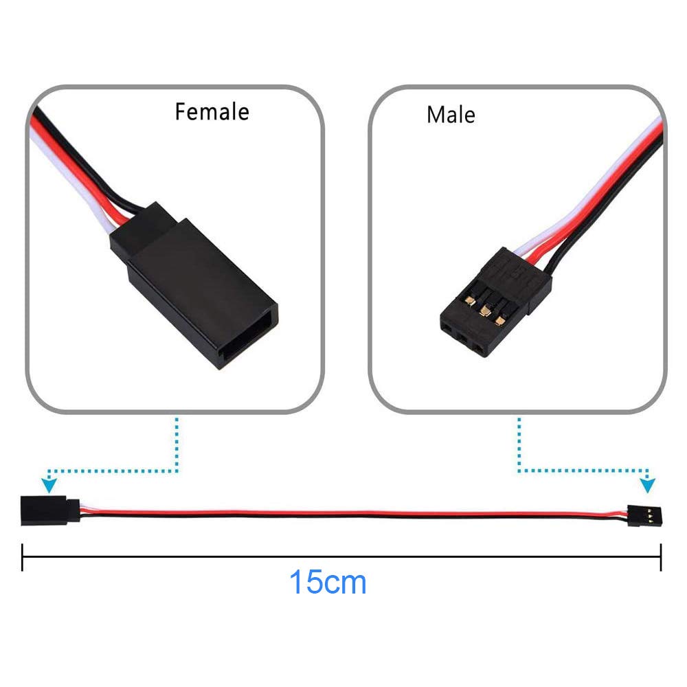 Uxcell Servo-Verlängerungskabel - 61 Cm, 3-polig, Stecker Auf Buchse, Für RC-Servos Von Futaba, JR, Hitec (5 Stück)