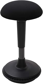 FLEXISPOT Taburete Giratorio Silla ergonómica de Altura Ajustable, Bolsa de Asiento dinámico con Respaldo Vertical, Capacidad de Carga: 180 kg (Negro)