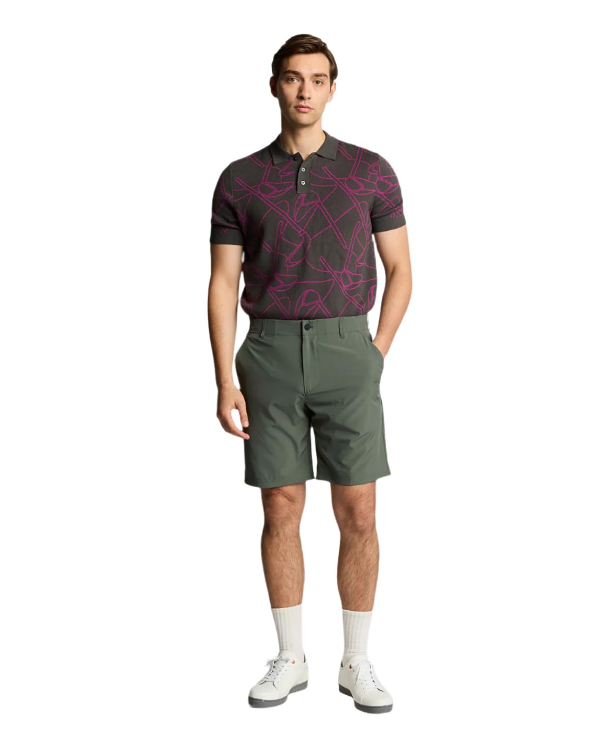 Lyle & Scott Men's Cactus Green 5 Pocket Golf Stylish Shorts - 38" Waist
