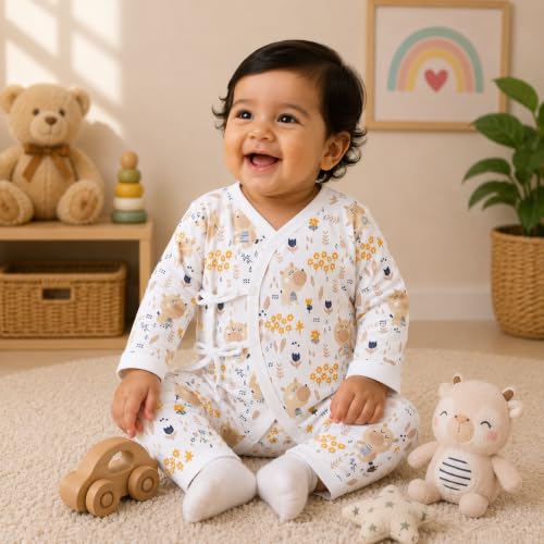 Image of The Mom Store Baby Romper Jabla Style Combo For Boys And Girls | Cotton | Soft Infant Bodysuit | Trendy Stylish Sleepwear For Newborn Baby | Printed | Unisex Comfortable Everyday Baby Wear