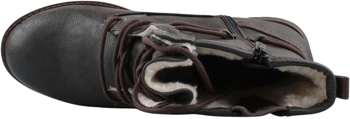 Holimo ho ea tlase view of Mustang Women's Biker Boots showing interior lining