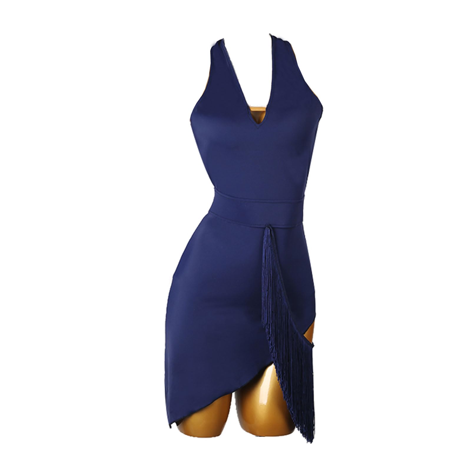 Damen Lateinrock Ballsaal Tanzkleid Hängender Hals Schöne Rücken Quasten Praxis Kleidung Tanzrock Rumba Samba Cha Cha Tanzkleidung