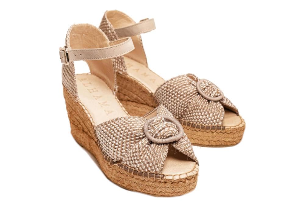 Alpargatas de cuña Media Alhamas Amapola 06900RY5D en Color Taupe - Mujer