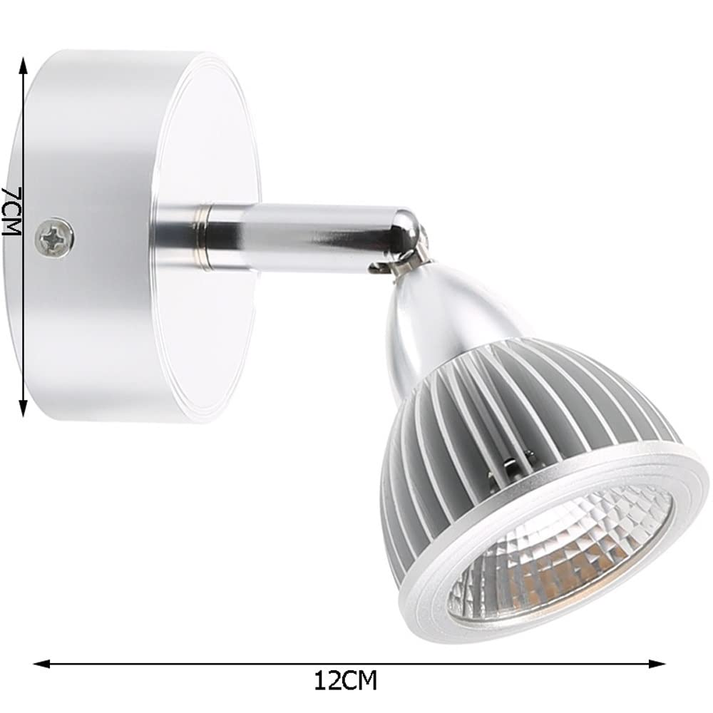 Projecteur LED, Lampe Murale à réglage Multi-Angle LED 3 W avec Interrupteur Marche/arrêt, éclairage d'appoint pour Affichage d'images pour vitrine d'armoire, Bijoux, œuvres d'art