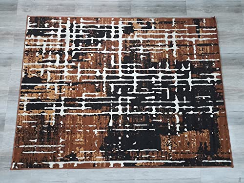 Image of Soft Modern Washable Beautiful Acrylic Rugs for Home Decor Living Room 6x8 Feet (180 x 235 Cm) Gold Color