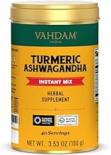 VAHDAM, Turmeric Ashwagandha - Ashwagandha with Turmeric, Ginger & Black Pepper | Non-GMO & Gluten Free | HERBAL SUPPLEMENT - 40 Servings