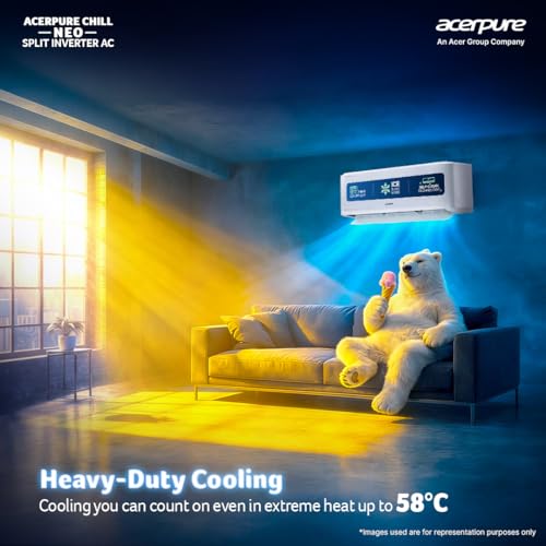Image of Acerpure Chill Neo 2 Ton 3 star, New star rated split ac(Copper, 4 Way Swing, 7 in1, Ice blast mode, Auto Clean, Dust Filter, Inverter Compressor, sleep mode, AC5IPG62TN3W, White)