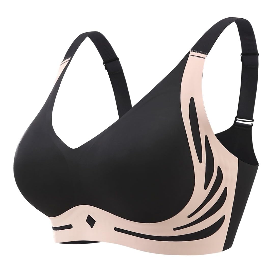PrinStory BH Damen Ohne Bügel Comfy Bralette BH Vollschalen Bras Mit Gepolstert Große Brüste BHS (M-3Xl)