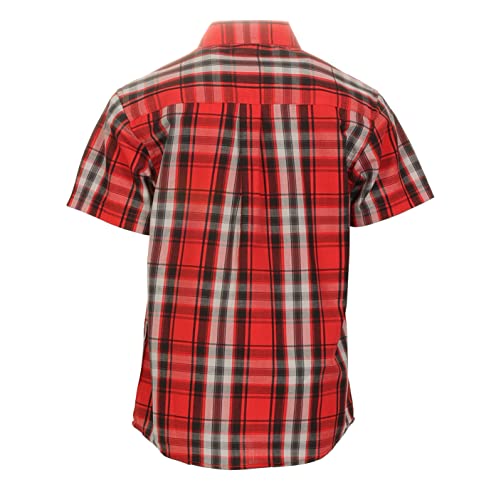 Image of Gioberti Boys Casual Plaid Checked Short Sleeve Button Down Shirt