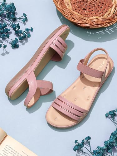 Image of TRASE Ankle Strap Flat Sandals For Woman | Stylish And Comfortable Casual Sandal | Women's Footwear | Flats For Women Daily Use | Soft Sandals For Women