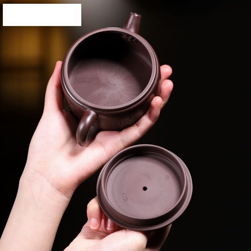 Bouilloire de voyage 190 ml, théière ancienne en argile violette, poterie artisanale en terre crue violette, bouilloire à thé avec filtre, accessoires pour service à thé Zisha, théière à thé vert