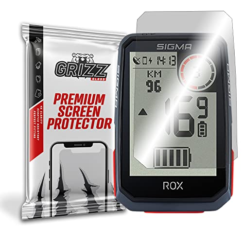 GrizzGlass Displayschutzfolie SIGMA SPORT ROX 4.0 Schutzglas für Fahrrad-GPS-Bildschirm, Schutzfolie aus gehärtetem Glas, flexibel uns fingerabdrucksicher Cover