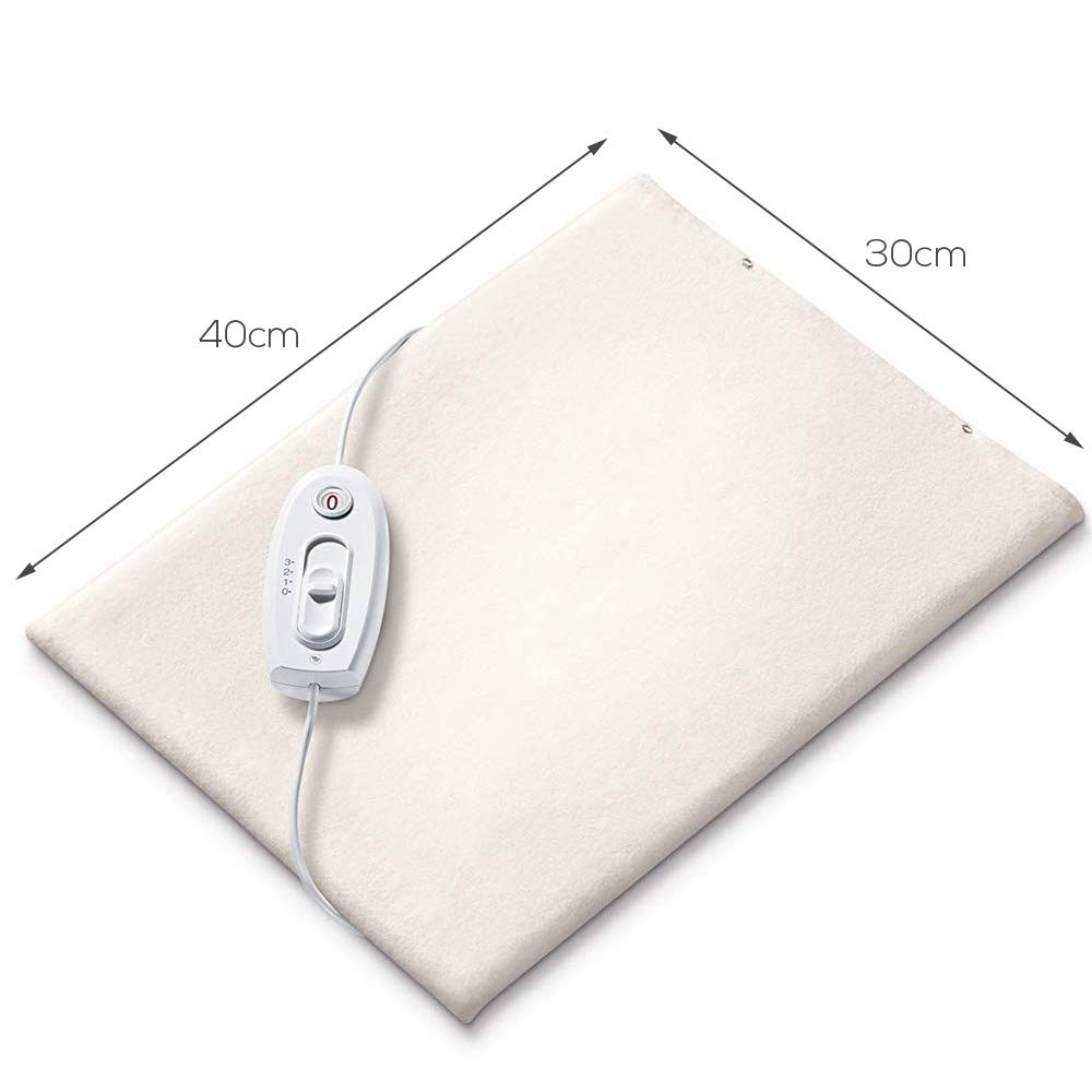 Sanitas SHK 18 Termoforo Elettrico 40x30 cm, 3 Livelli di Temperatura, Spegnimento Automatico, Protezione Surriscaldamento, Fodera in Cotone Lavabile, Certificato Oeko-Tex