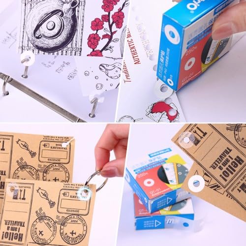 Granvoo 250 Anneaux Autocollants Renfort Trou - 6mm Blanc - Pour Classeurs, École, Bureau