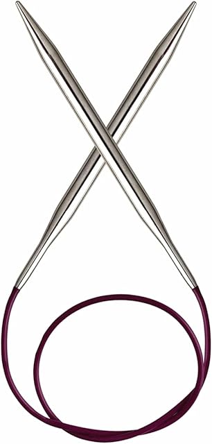 KnitPro 80 cm x 5 mm Nova Fixed Circular Needles, Silver
