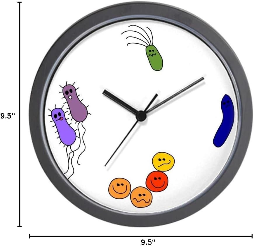 CafePress Bacteria are My Friends 10" Wall Clock for Livingroom, Kitchen, or Office