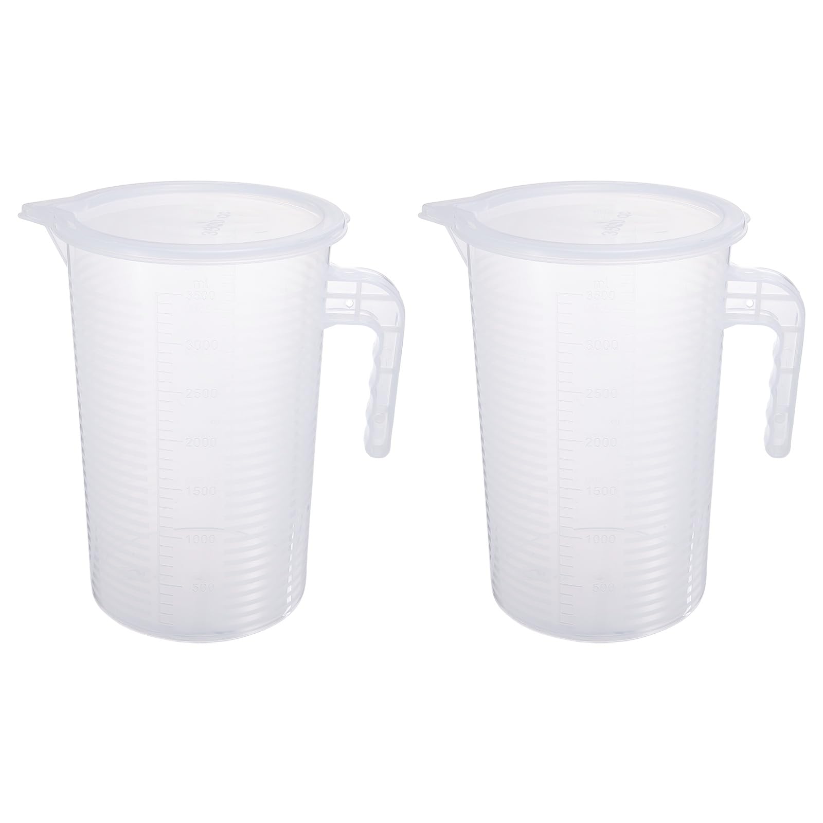 PATIKIL Becher Graduato, 2 Pezzi, 3500ml, Plastica PP, Trasparente