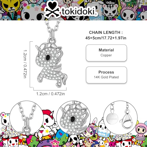 Tokidoki Unicorno 14K Gold Plated Official Licensed Necklace Bracelet Earring Serials Trendy Accessory Cubic Zirconia Cute Jewelry Gift for Women2