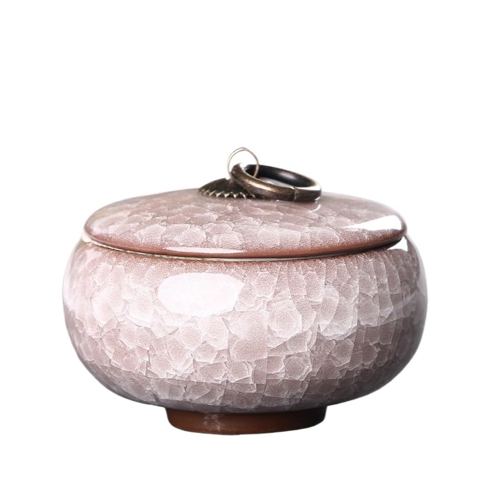 Juego De Té Lata de té con glaseado de Grietas de Hielo, Lata de té de Arena púrpura de cerámica, Mini Lata de Almacenamiento de té, Lata de té a Prueba de Humedad Tarro para Guardar Té(B)