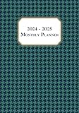  Navy & Green Houndstooth Monthly Planner: By NN Designer Boutique