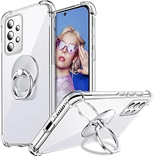 ROCKAWAY Designed for Samsung Galaxy A53 5G Case,A53 Samsung Phone Case with Ring Stand Kickstand, Transparent Slim Shockproof Soft TPU Bumper Cover for Samsung A53 5G Case - Clear
