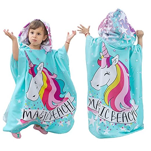 KAKU NANU Poncho toalla bebe niño niña, exquisito patrón toalla playa niña niño bebe absorbentes toalla piscina niña toalla capucha niño