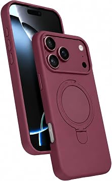 Coverzone iPhone 18 Pro Max ile Uyumlu Z-Samara MagSafe K l f Burgonya