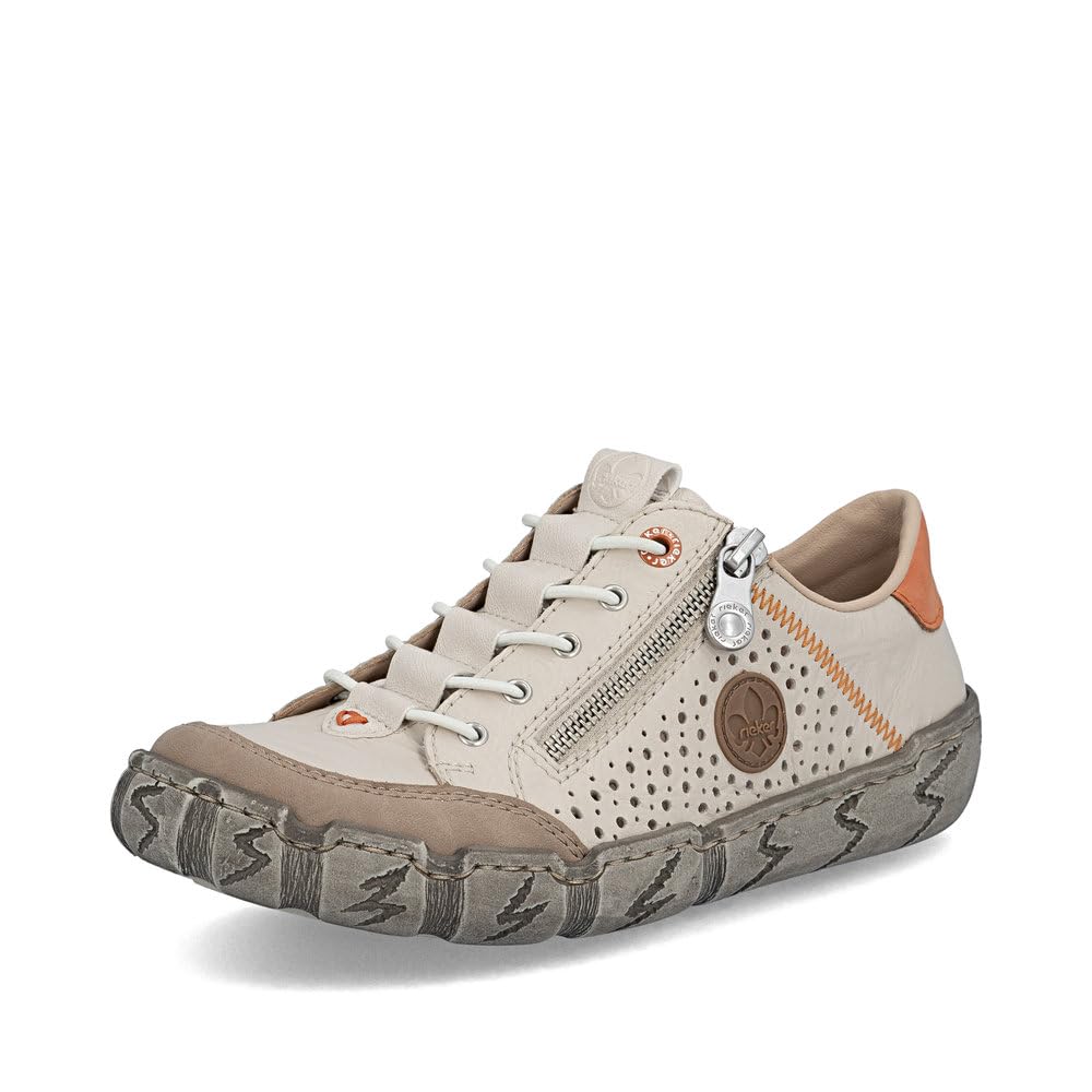 Rieker Damen Low-Top Sneaker L0355, Frauen Halbschuhe,Strassenschuhe,Sportschuhe,Freizeitschuhe,Turnschuhe,Laufschuhe,beige (61),40 EU / 6.5 UK