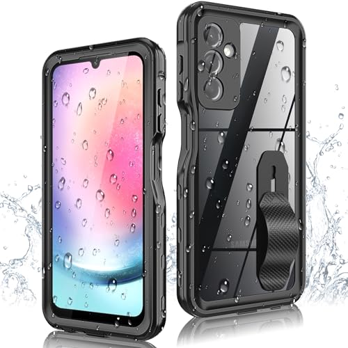 for Samsung Galaxy A24 4G Phone Case, Waterproof Case with Built-in Screen Protector, Full Body Dustproof Shockproof Rugged Heavy Duty Protection Case with Cell Phone Ring Holder for Samsung A24 4G