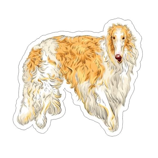 JS Artworks Cute Borzoi Vinyl Bumper Sticker Decal Dog Family Pet Love