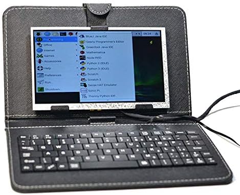 SUNKEE 7 Inch LCD Monitor For Raspberry Pi 3 B+ (B Plus) +HDMI USB Leather Case Keyboard Wifi Adapter Mouse (No Raspberry Pi)