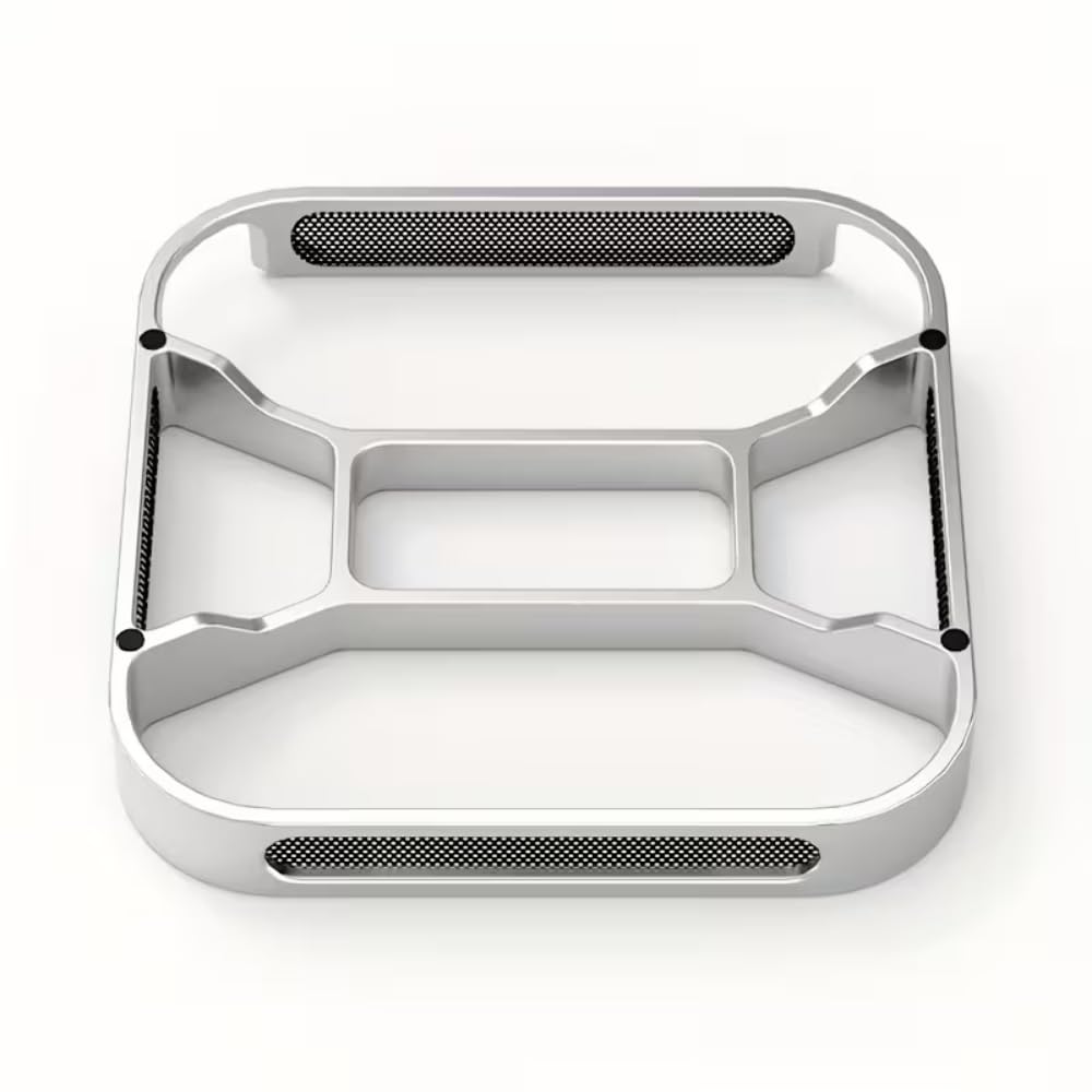 yantralay Desktop Stand for Mac-mini M4 / M4 Pro 2024 | Aluminum Alloy Cooling Dock with Dustproof Filter & Heat Dissipation Base | Mac-mini Accessories-image-4