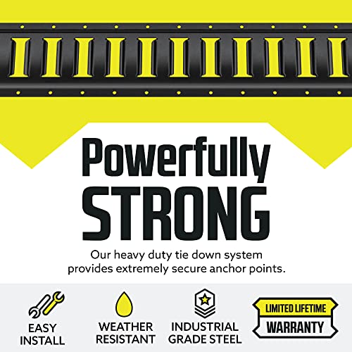 Dc Cargo Mall Six 5' E-Track Tie-Down Rail, Powder-Coated Steel E-Track Tie-Downs | 5' Horizontal E-Tracks, Pack Of 6 Bolt-On Tie Down Rails For Cargo On Pickups, Trucks, Trailers, Vans #TOP3