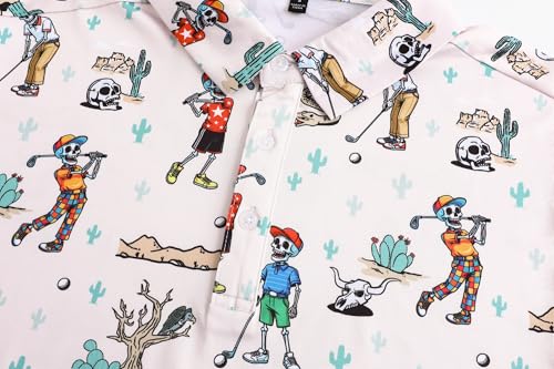 Camisetas Polo para Hombre de Golf, Secado Rápido y Transpirable, Estilo Casual con Estampado Divertido miniatura 4