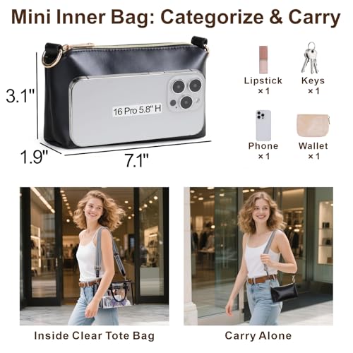 PACKISM pequeña bolsa tote transparente para mujer miniatura 4
