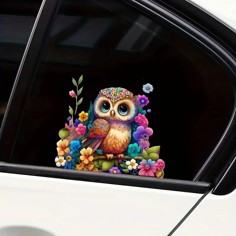Owl Bird Flower Floral PVC Vinyl Car Decals Stickers Waterproof Self-Adhesive Decals for Cars, Laptops, Trucks, Motorcycles Wall Window Luggage Scratch Cover Door Decor Sticker - Image 6