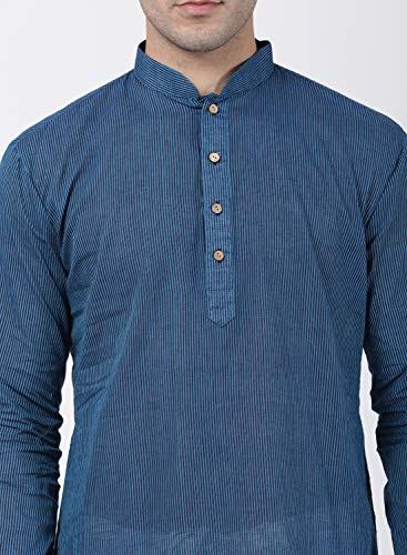 Image of VASTRAMAY Men's Royal Blue Pure Cotton Kurta