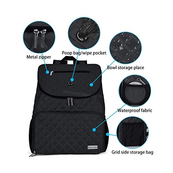BAGLHER-Dog-Travel-BagAirline-Approved-Pet-Supplies-BackpackDog-Travel-Backpack-with-2-Silicone-Collapsible-Bowls-and-2-Food-Baskets BAGLHER Dog Travel Bag: The Perfect Companion for Convenient and Organized Pet Travel