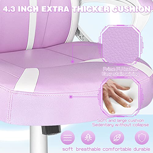 Joyfly Gaming Chair For Girls, Kawaii Gamer Chair For Teens Adults Kids Computer Chair, Ergonomic Pc Chair With Lumbar Support For Women（Light Purple） #TOP3