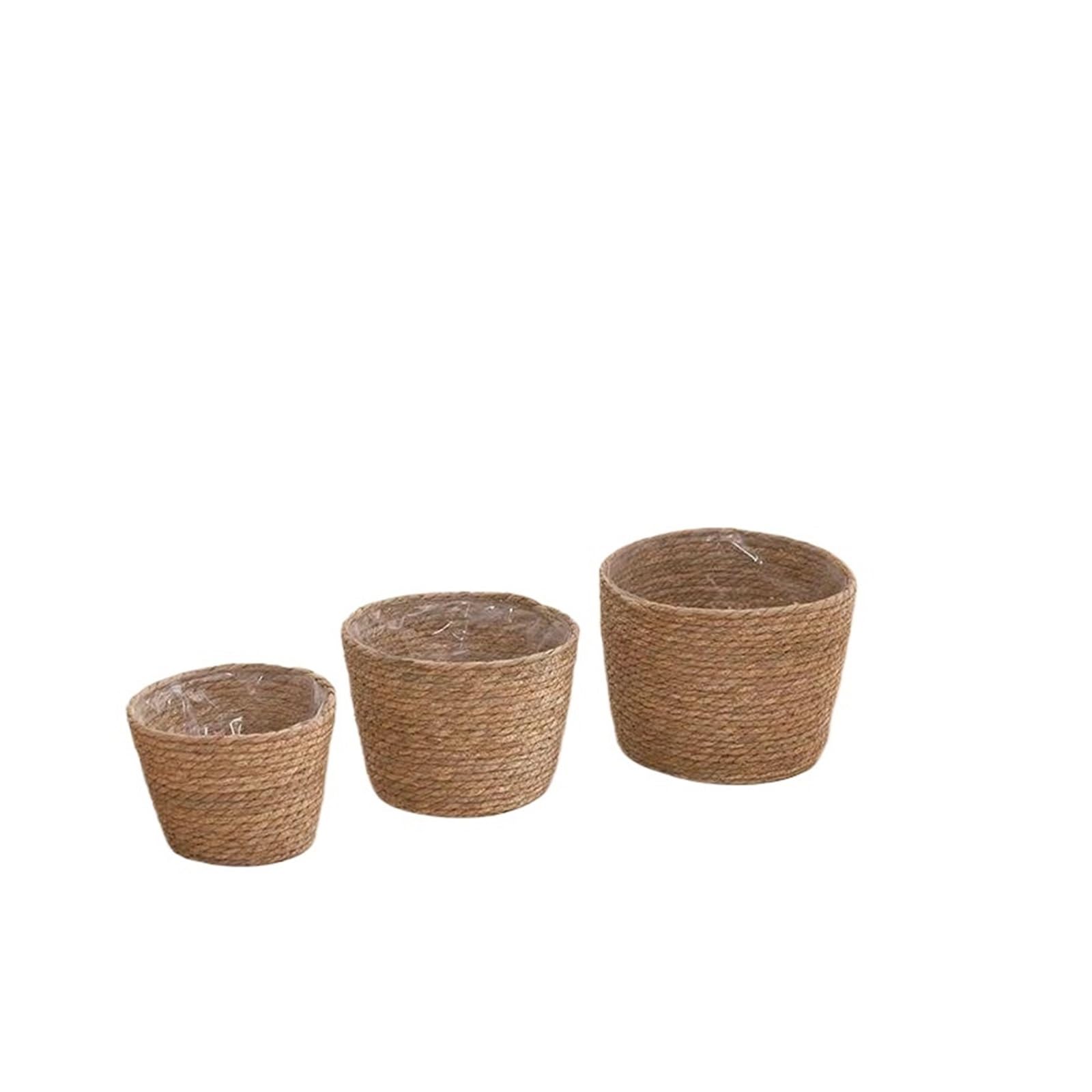 LuoAXINN Woven Straw Flower Pot 1Pcs Planter Basket Flower Pot Rattan Straw Woven Flowerpot Mini/S/M/L Furniture Decoration for Garden Terraces