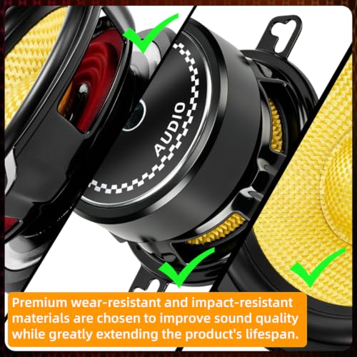 Image of 3.5 Inch Car Speakers, 4 Ohm, Glass Fiber Cone for Deep Bass & Clear Mids - High Sensitivity, Shockproof Design