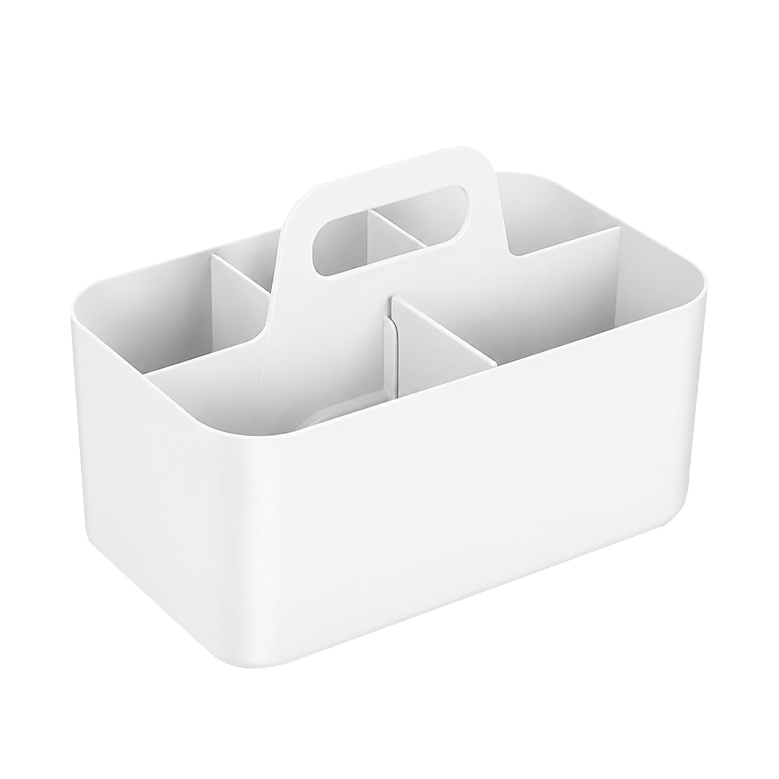 FERNVALE Multifunctional Stackable Storage Caddy with Compartments, Portable Plastic Desk Organizer Tote for Bathroom Office School Art Supplies, Space-Saving Rectangular Bin