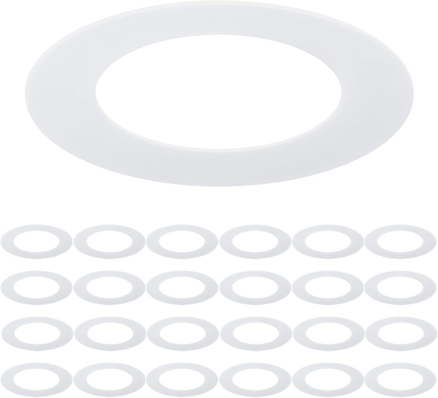 24 Pack 6 Inch Recessed Lighting Trims, Outer Diameter 8.58”, Inner Diameter 6.22”, Matte White Goof Rings for 6 Inch Recessed Lights, Durable Plastic Design, Downlight Design