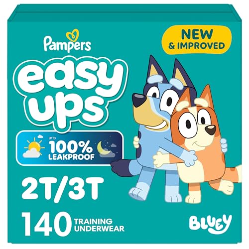 Pampers Training Pants - Easy Ups Boys & Girls Bluey - Size 2T-3T, 140 Count, Children's Potty Underwear (Packaging May Vary)