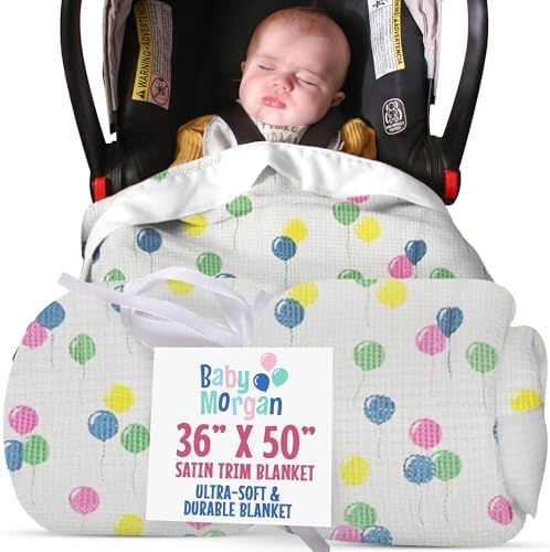 Thermal Waffle Baby Blanket with Satin Trim (36x50)