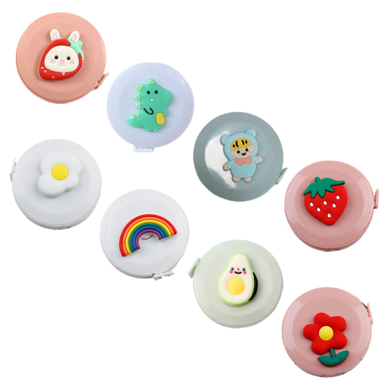 SHINEOFI 5 Series Pequeño Mini Cinta De Medición Cinta Métrica Corporal Ropa De Coser Medida Escala Cintas Métricas Cuerpo Dibujos Animados Retráctil Gel De Sílice 8 Piezas X 5