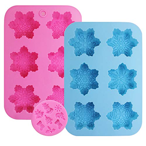 Silicone Snowflake Mold, Danzix 3 Pack Snowflakes Silicone Cake Soap Mould Handmade Christmas Molds-Rich Snowflakes Shapes #TOP1