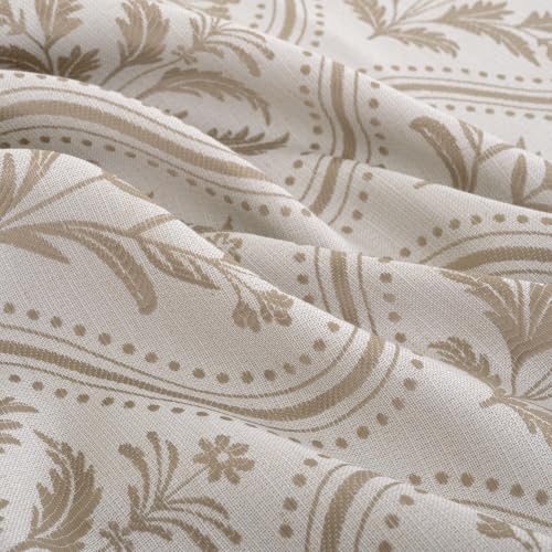  Linen Curtains with Floral for Living Room, 2 Panels - image 9